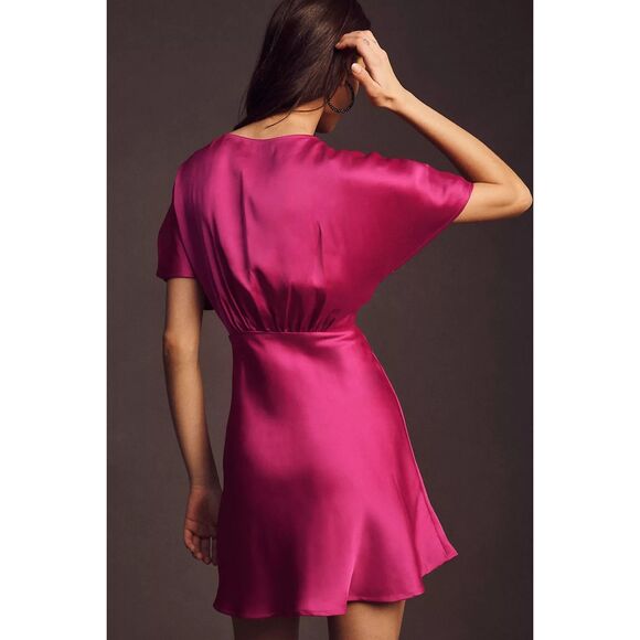 NWT BHLDN Leila Stretch Satin Deep-V Mini Dress size S - Picture 7 of 7